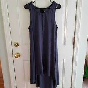 Heather 100% Linen Blue Sleeveless Dress, Size Small, Layering Flowy Artsy